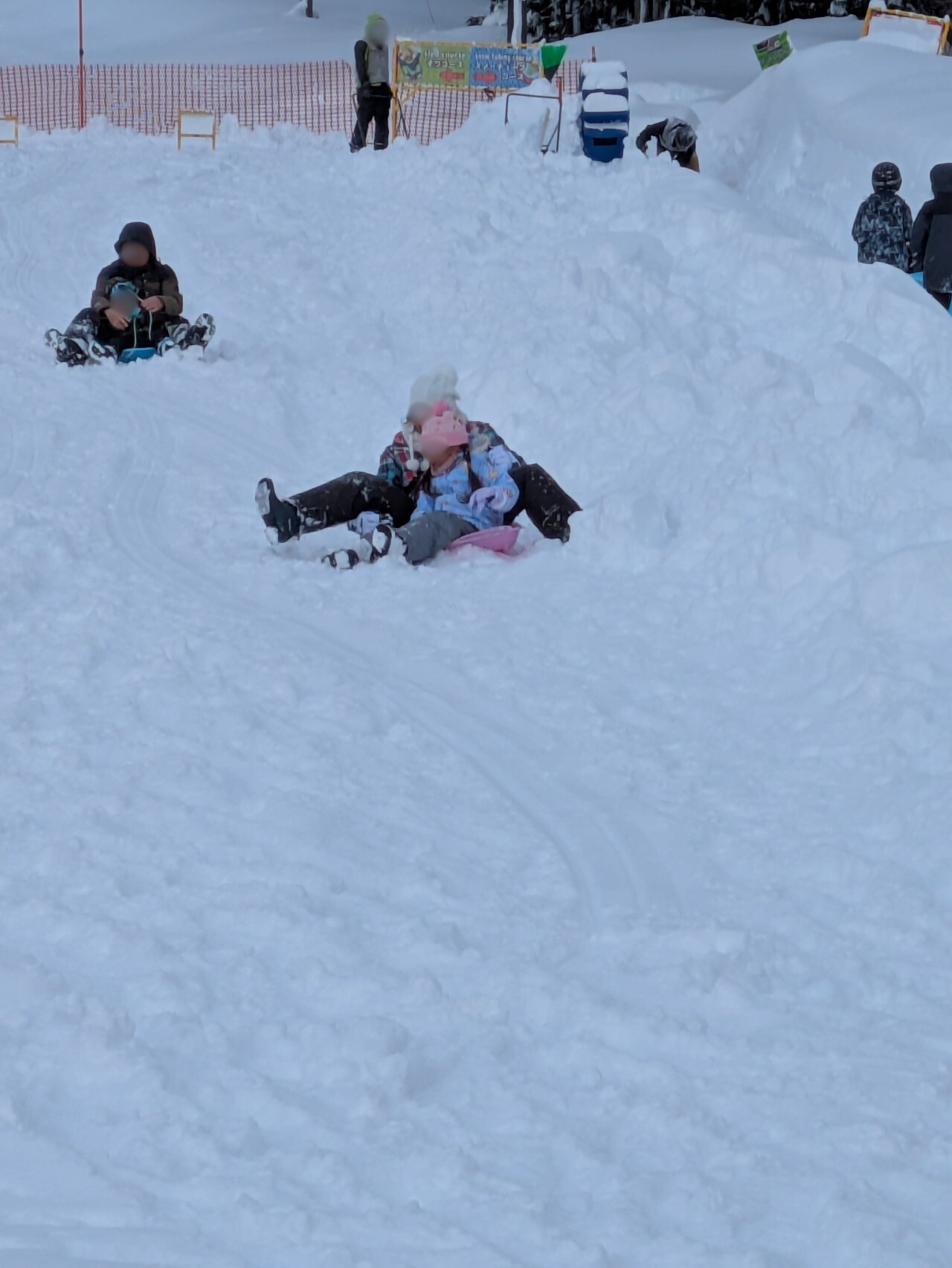 親子でそり滑り