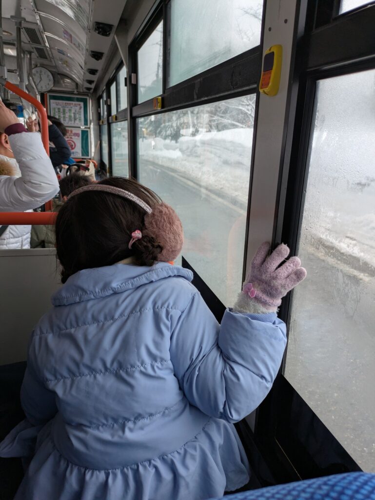 車窓からの雪景色