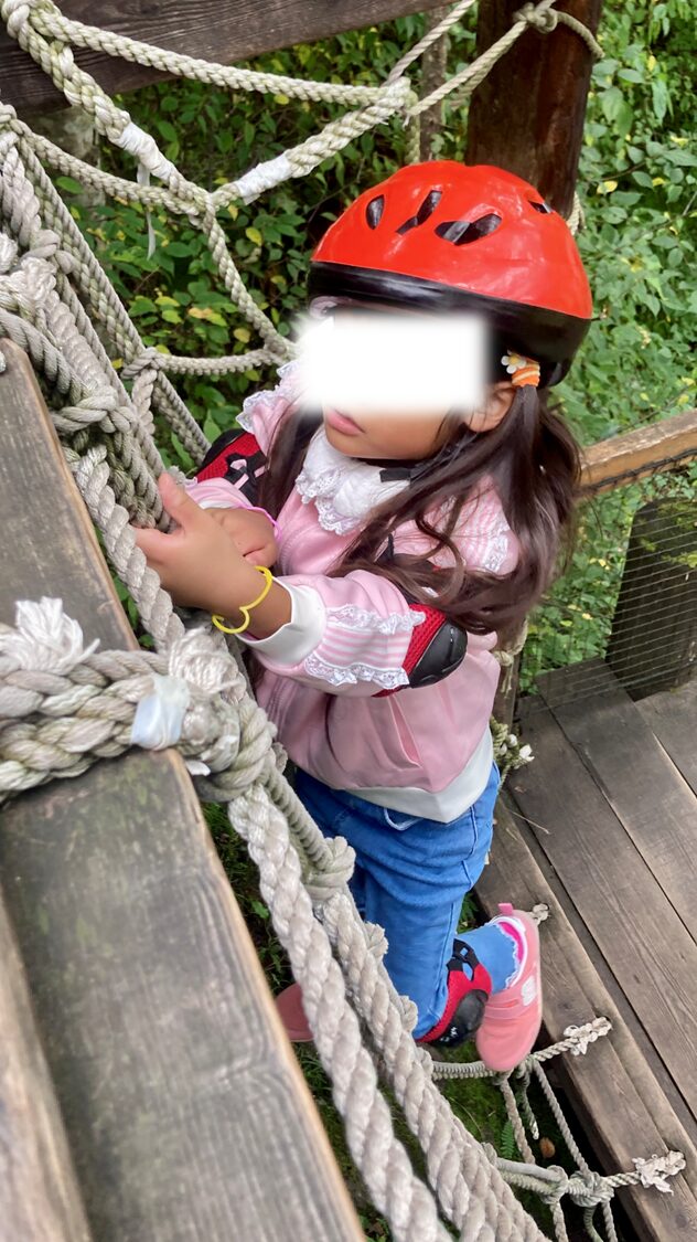 ネットを登る様子