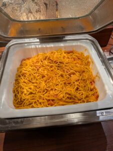 角切りベーコン入りトマトスパゲティ